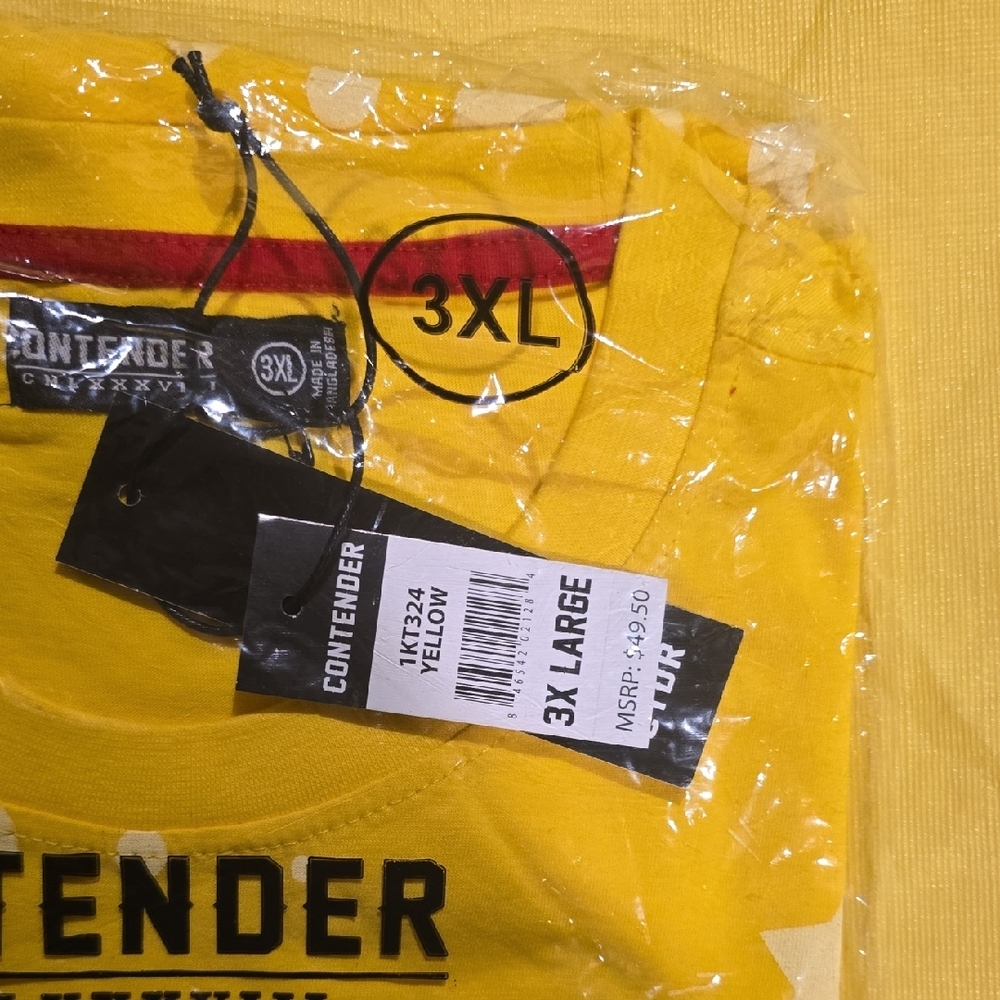 Contender “Mind on Money”Yellow Graphic Tee for Men - Picture 2 of 3